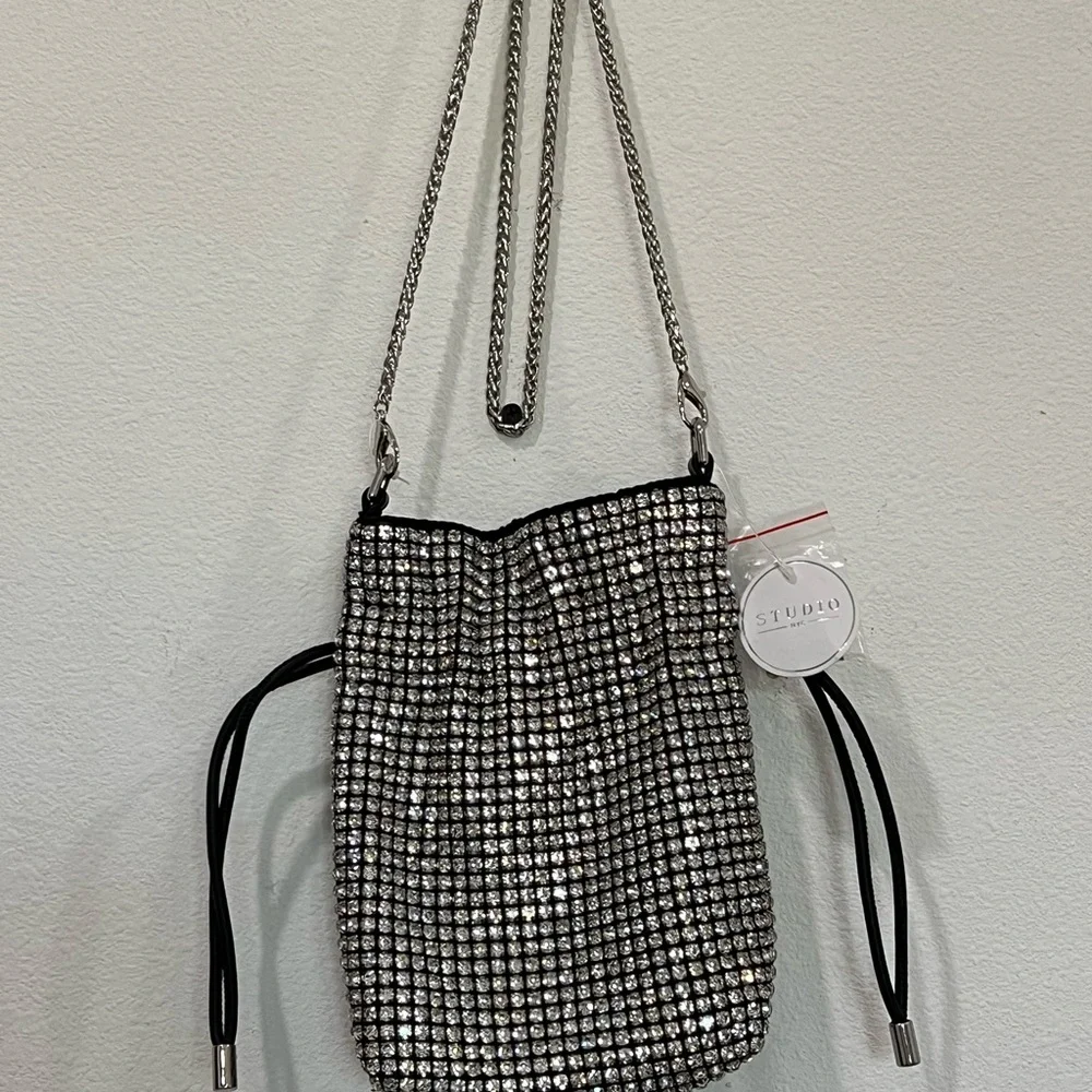 Silver Rhinestone Crossbody Bag - Picture 2 of 4